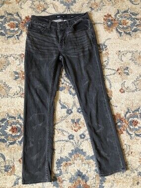 BKE Alec Black Jeans 30x30 Straight Leg Buckle Denim Distressed